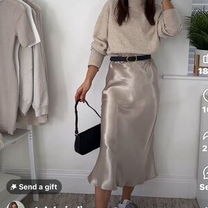 Babaton Silver Maxi Skirt with NEW with tags